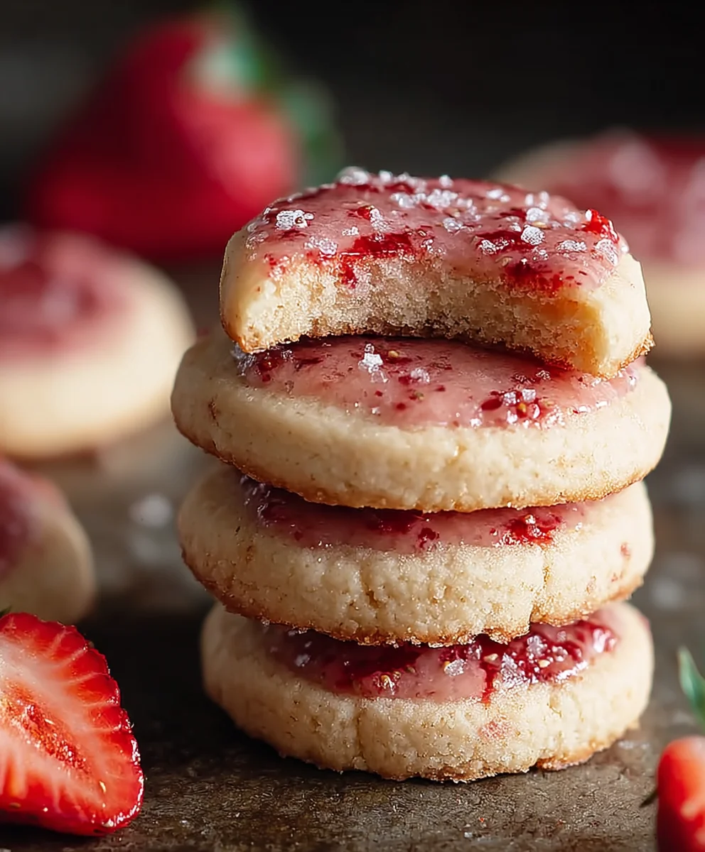 Sweet Strawberry Shortbread Cookies Recipe