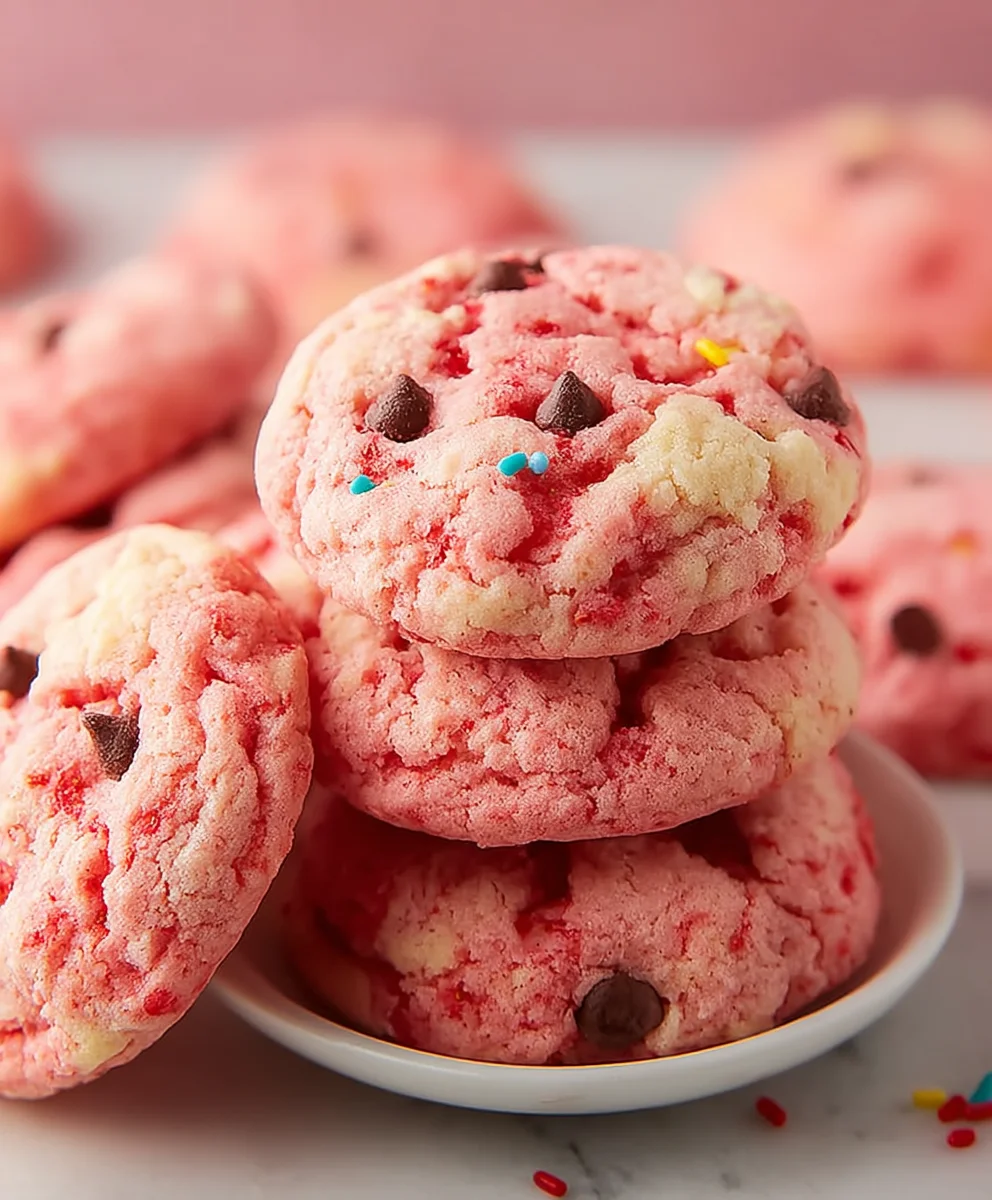 Easy Strawberry Cake Mix Cookies Recipe-Quick Treat