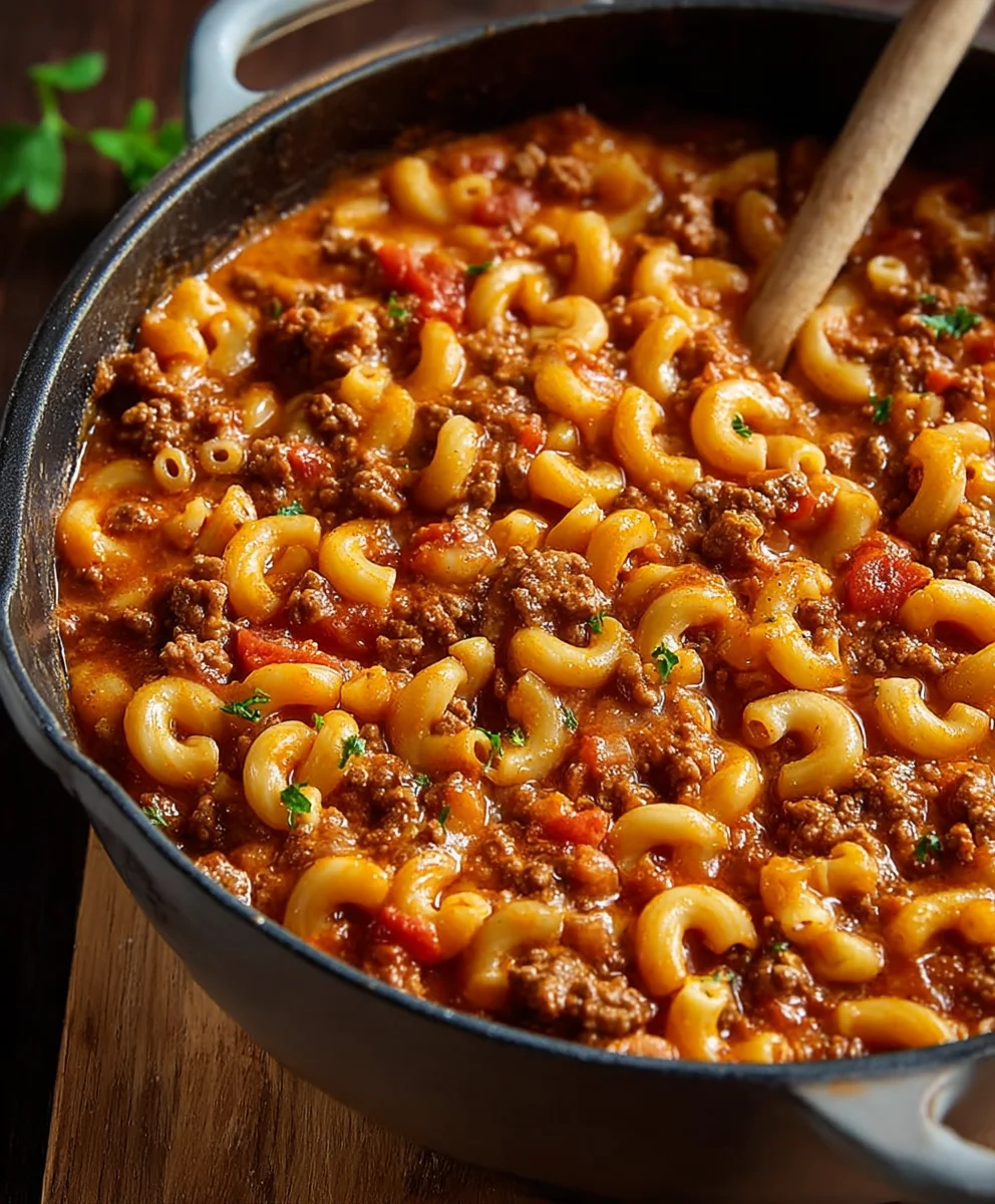 Cheesy Beef Goulash - Easy One Pot Dinner