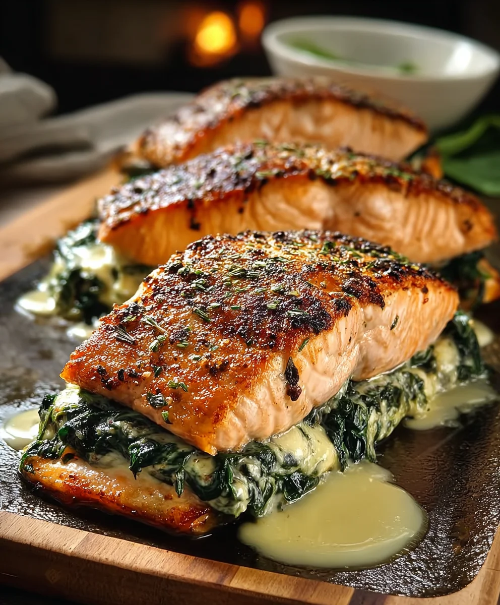 Blackened Spinach Stuffed Salmon Recipe-Easy & Delicious