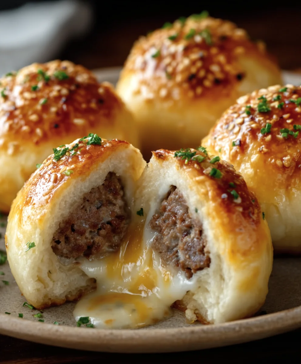 Garlic Parmesan Cheeseburger Bombs Delicious Bites