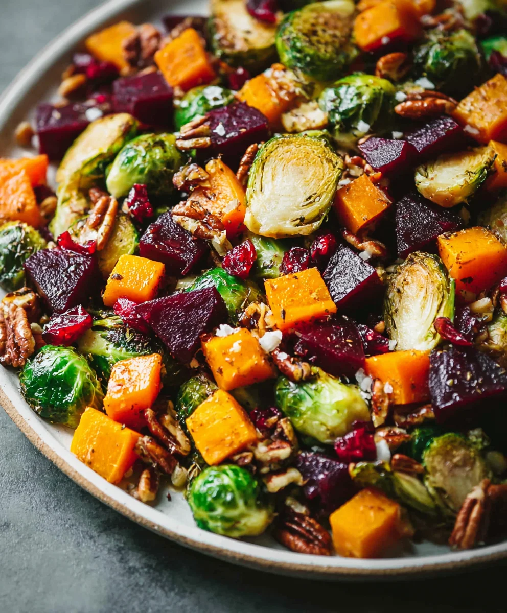 Winter Vegetable Salad-Butternut Squash Brussels Sprouts