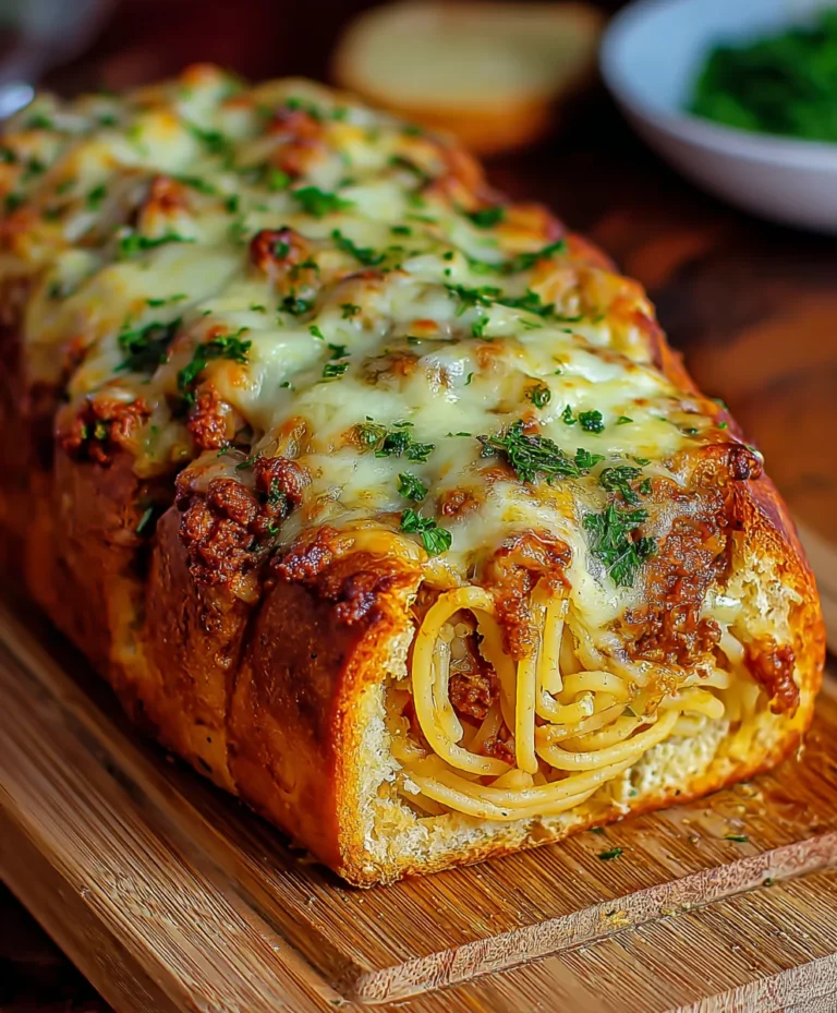 Spaghetti Stuffed Garlic Bread- Ultimate Comfort Food Recipe