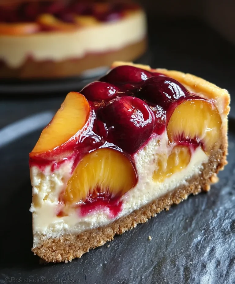 Peach Plum Cheesecake Recipe- Creamy & Delicious Dessert