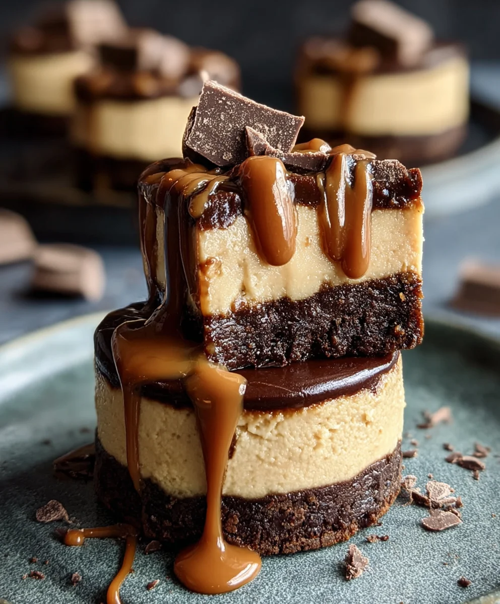 Raw Caramel Brownie Cheesecakes-Decadent Healthy Treat