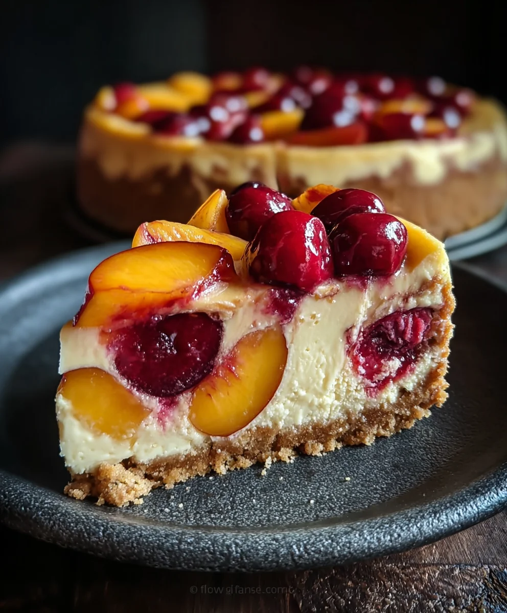 Peach Plum Cheesecake Recipe- Creamy & Delicious Dessert