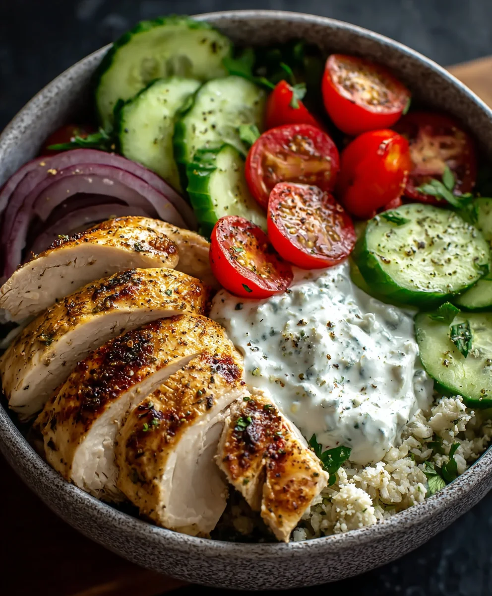 Greek Chicken Gyro Bowl-Easy Flavorful Meal
