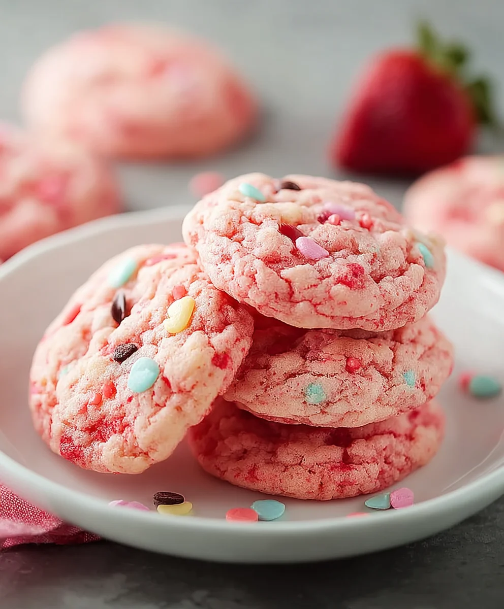 Easy Strawberry Cake Mix Cookies Recipe-Quick Treat