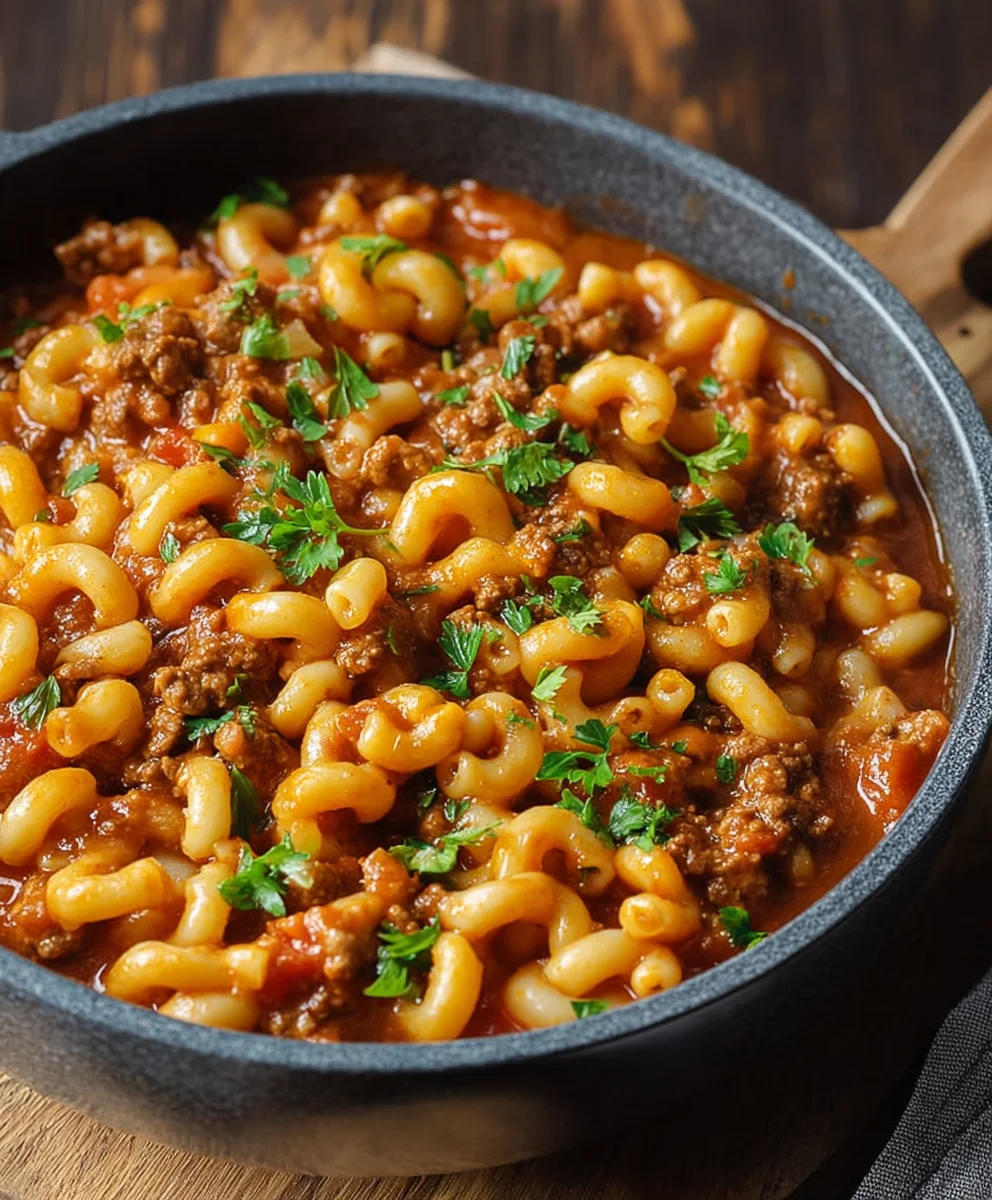 Cheesy Beef Goulash - Easy One Pot Dinner