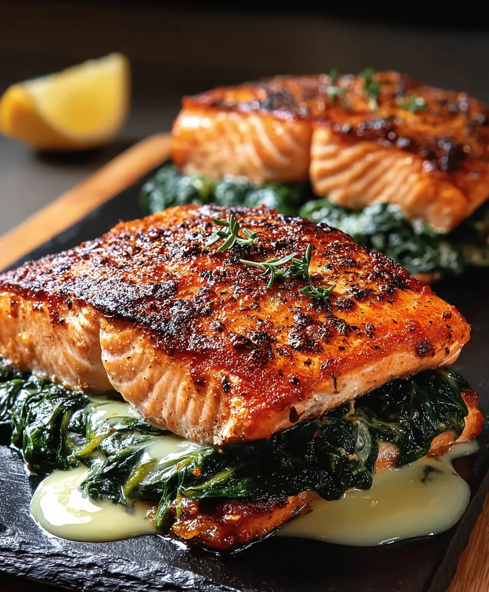 Blackened Spinach Stuffed Salmon Recipe-Easy & Delicious