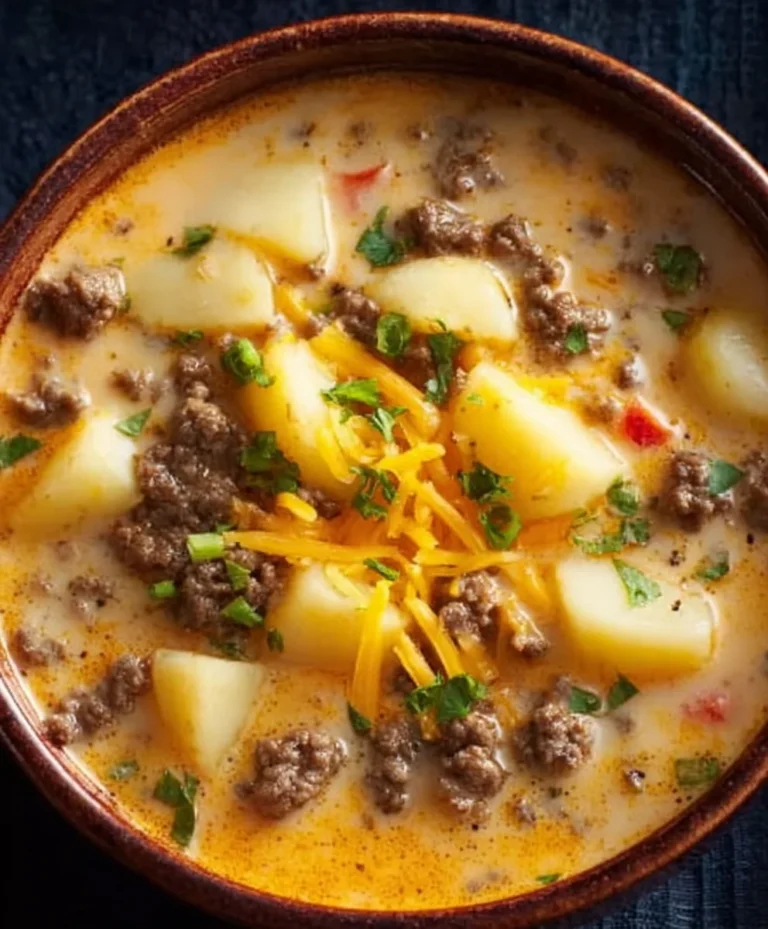 Cheesy Beef Beef Hamburger Potato Soup – Delicious Comfort