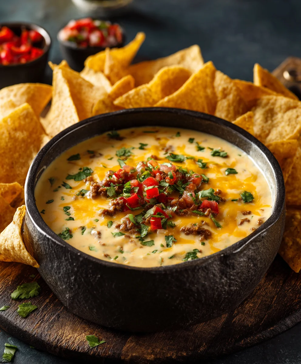 Easy Cowboy Queso-Spicy Beef Dip Recipe