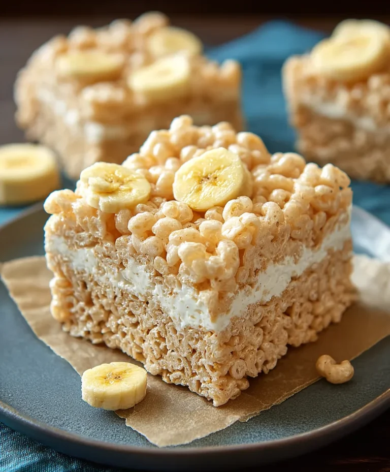 Banana Pudding Rice Krispie Treats-Yummy Dessert