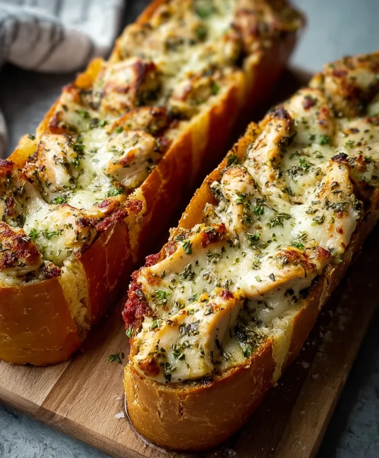 Pesto Chicken Garlic Bread Recipe- Easy & Delicious