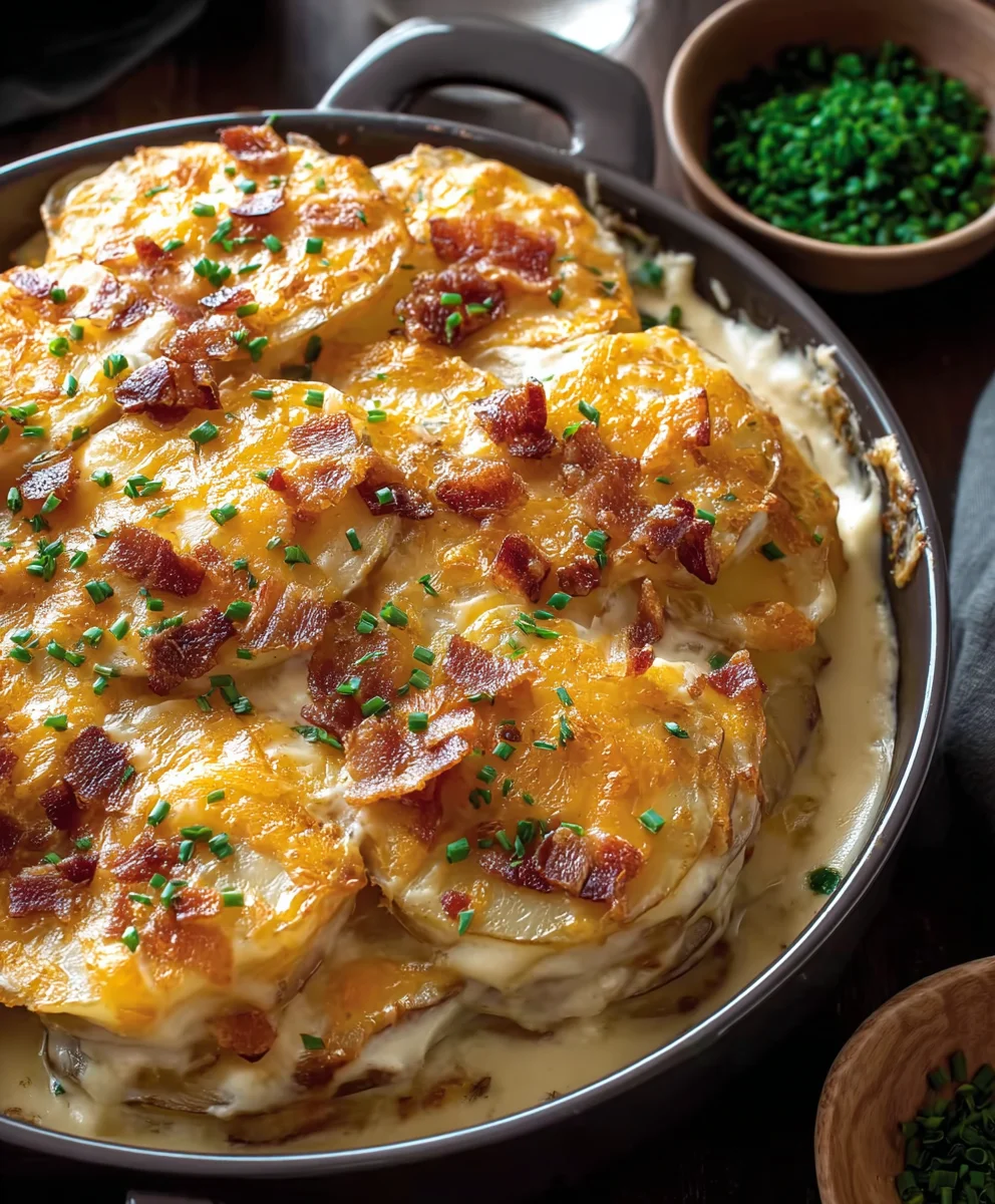 Cheesy Loaded Scalloped Potatoes Recipe - Easy Comfort Food