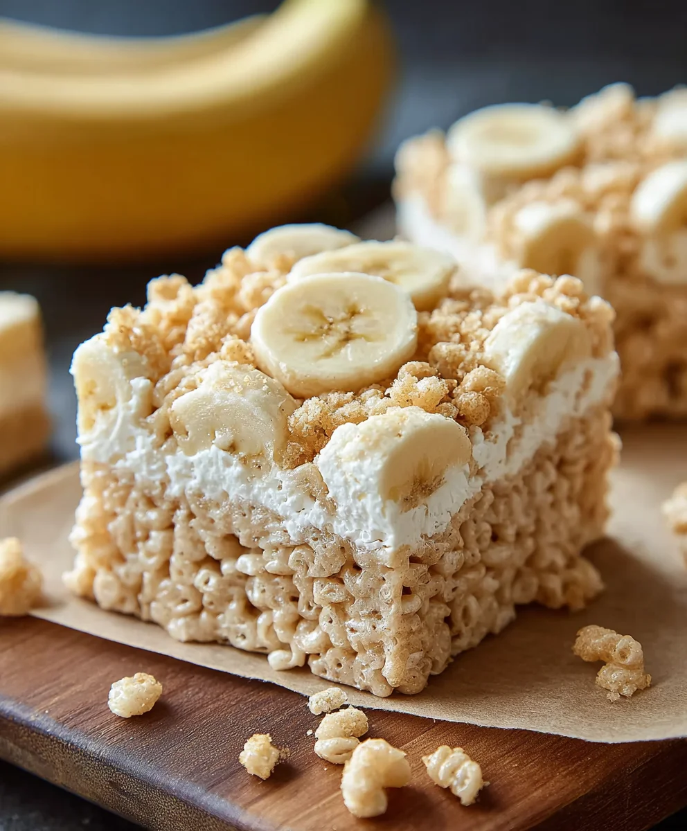 Banana Pudding Rice Krispie Treats-Yummy Dessert