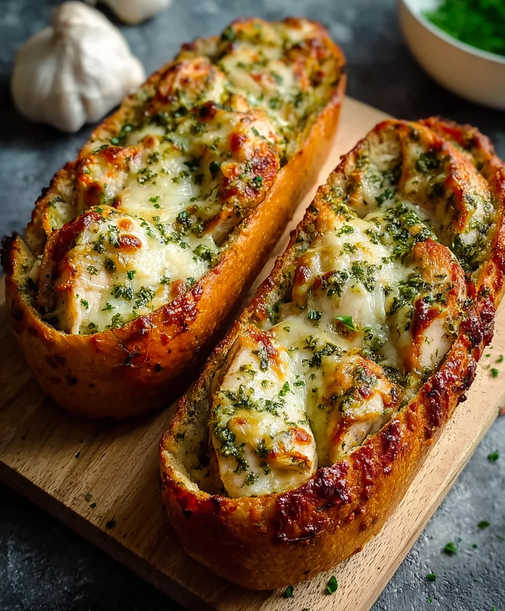 Pesto Chicken Garlic Bread Recipe- Easy & Delicious