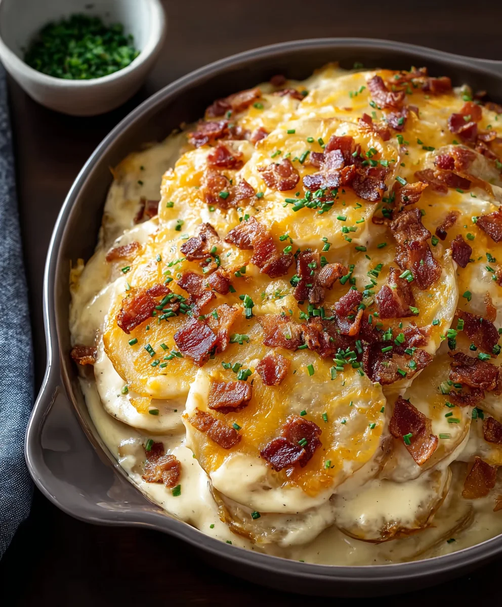 Cheesy Loaded Scalloped Potatoes Recipe - Easy Comfort Food