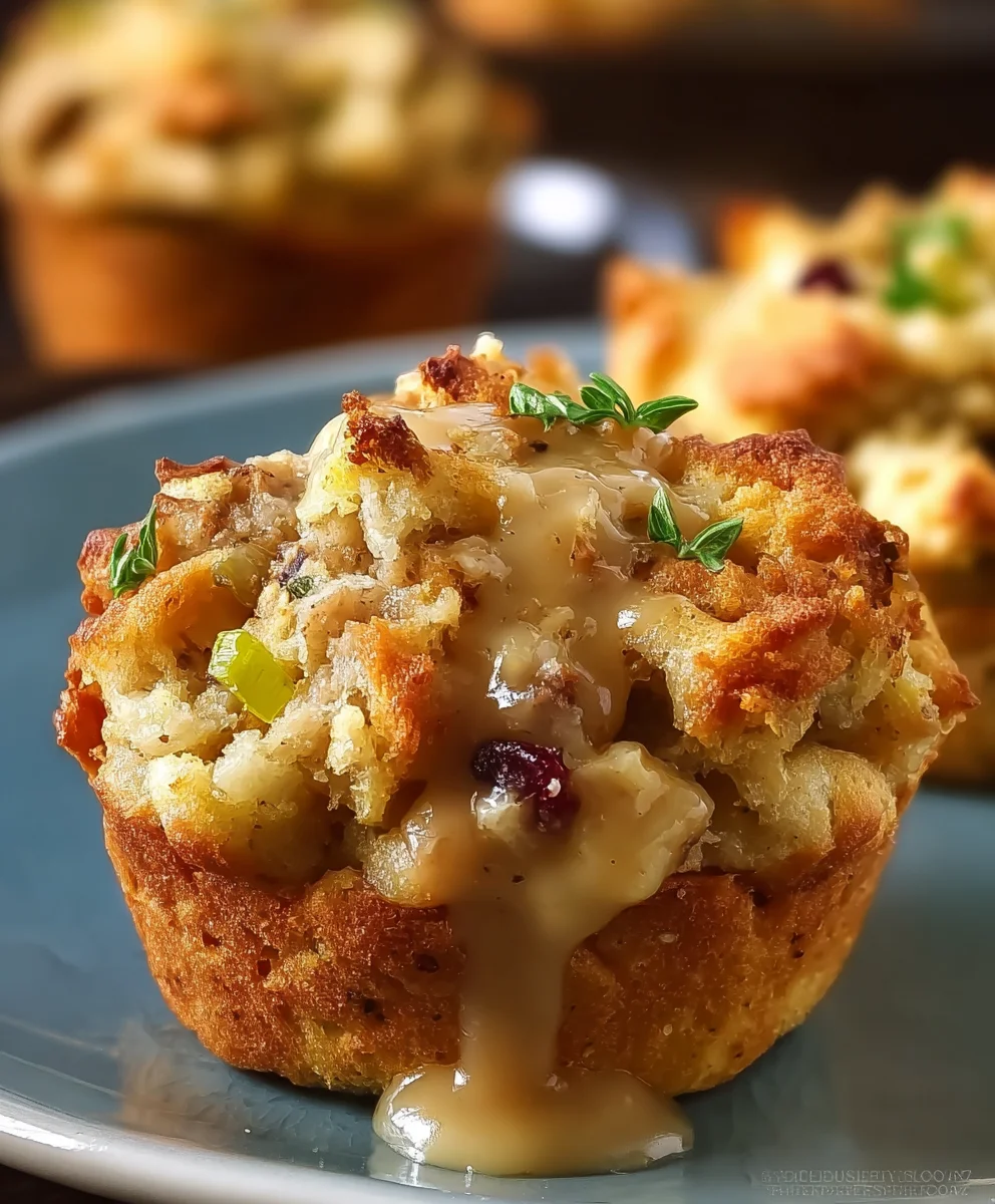 Savory Turkey Stuffing Muffins- Easy & Delicious