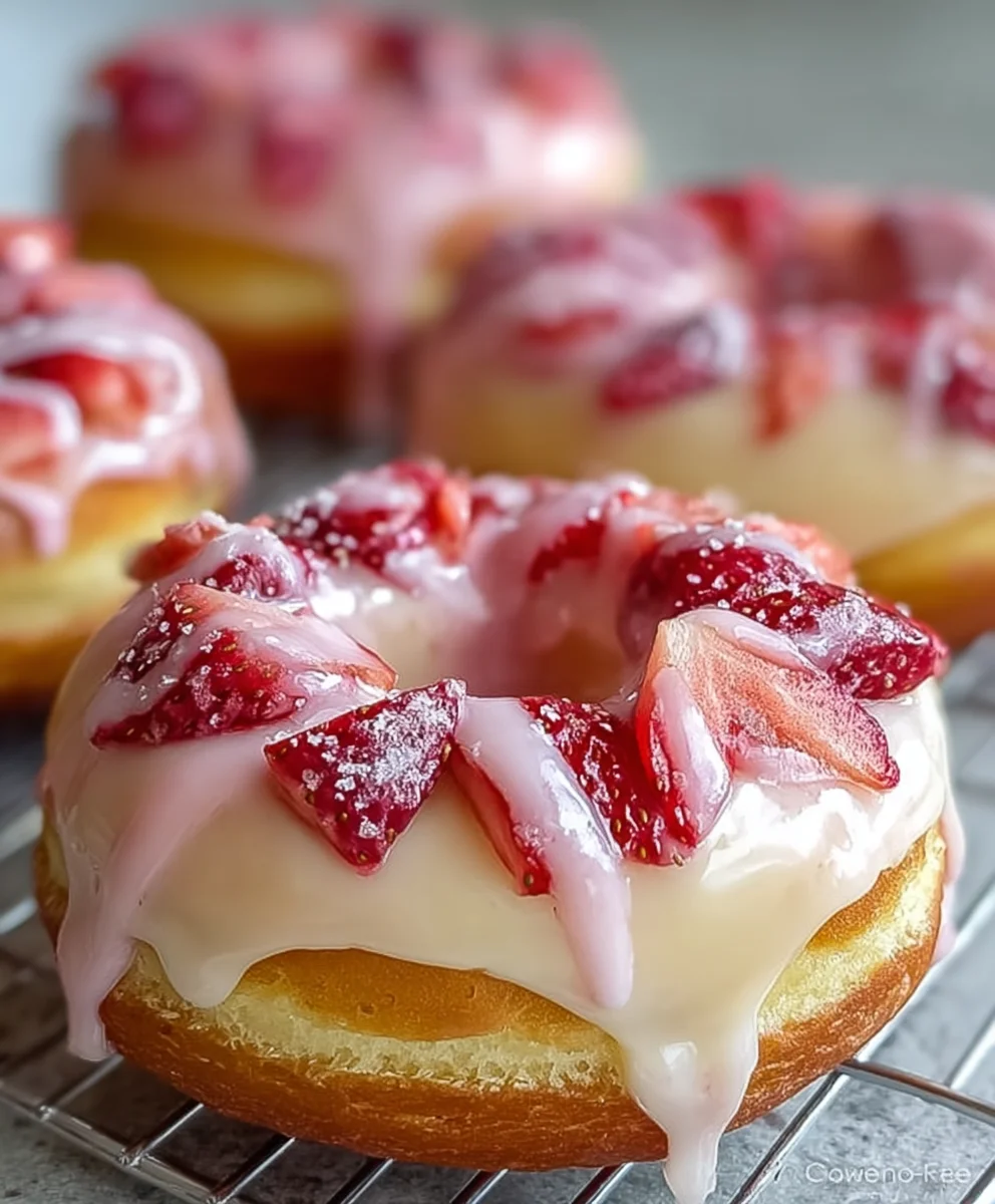 White Chocolate Strawberry Cream Donuts Recipe