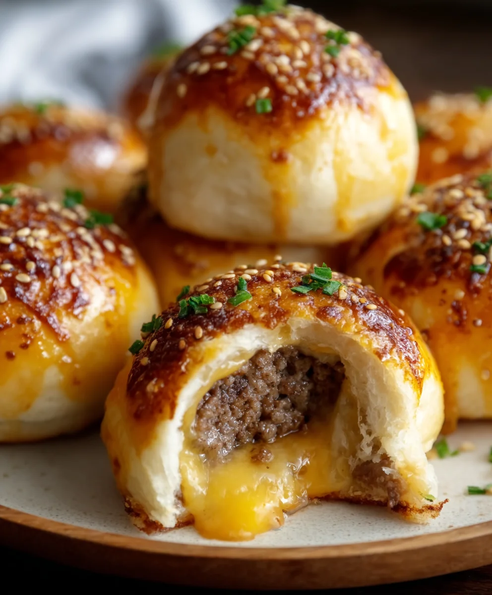 Garlic Parmesan Cheeseburger Bombs Delicious Bites
