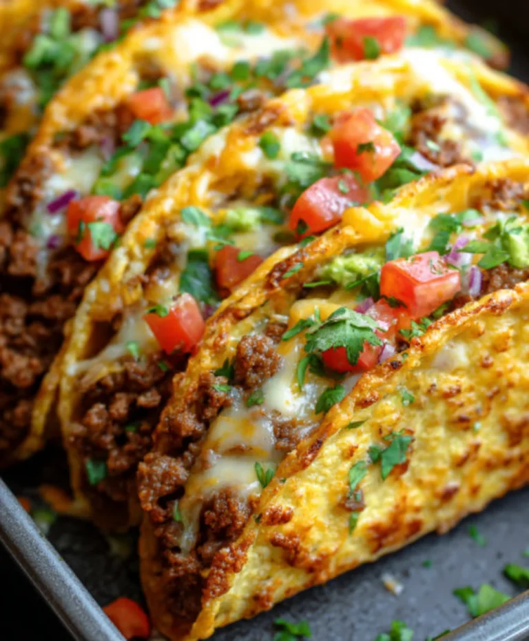Crispy Cheesy Beef Tacos Baked To Perfection