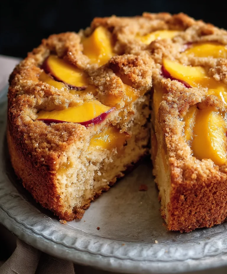 Vegan Peach Coffee Cake-Moist & Delicious Recipe