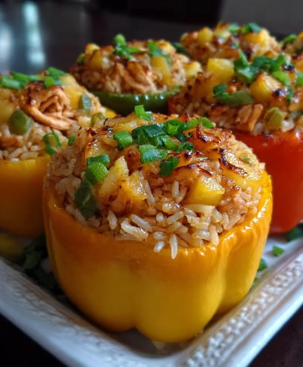 Teriyaki Pineapple Chicken Peppers - Easy Stuffed Recipe