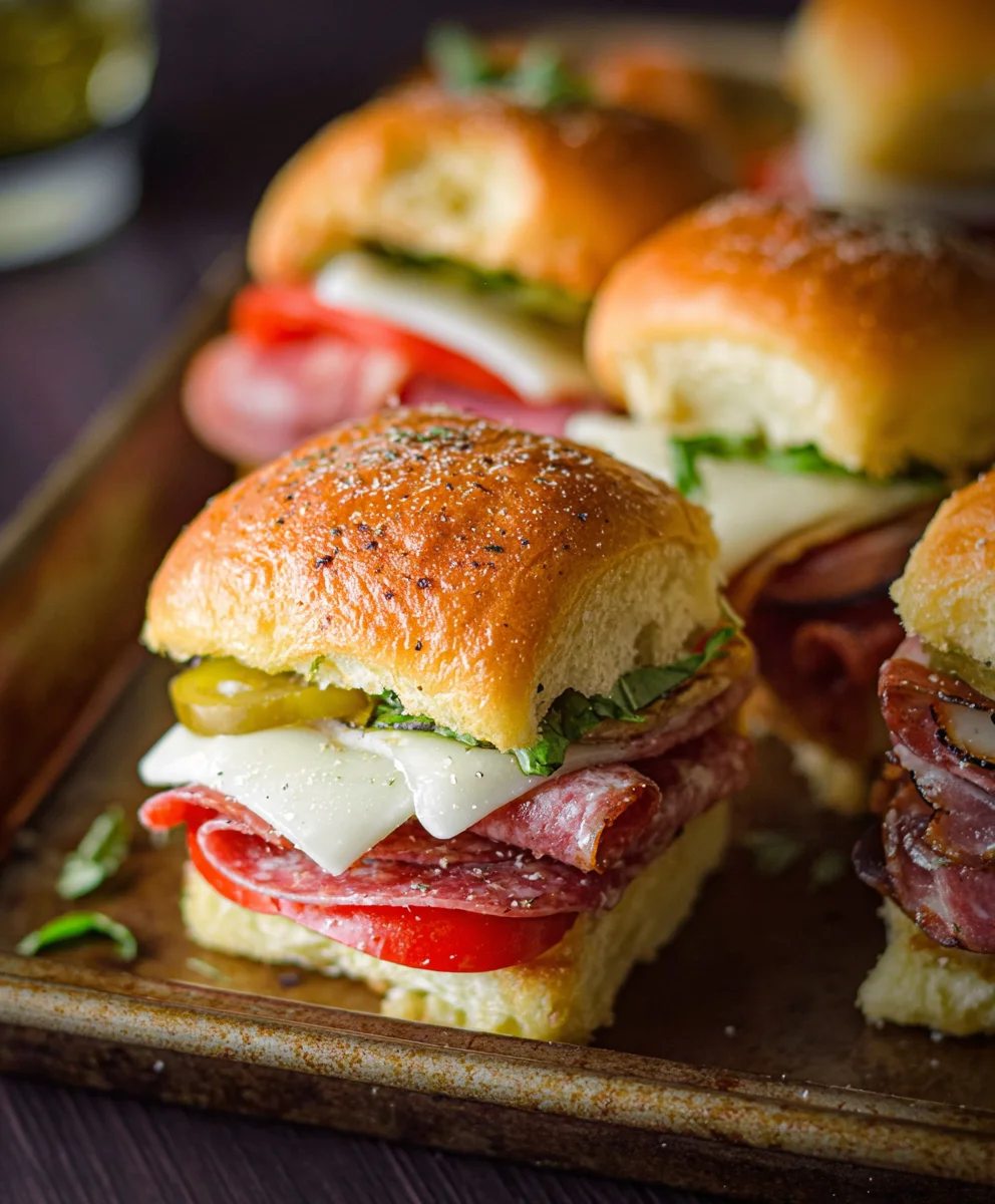 Spicy Beef Italian Sub Sliders - Easy Appetizer Recipe