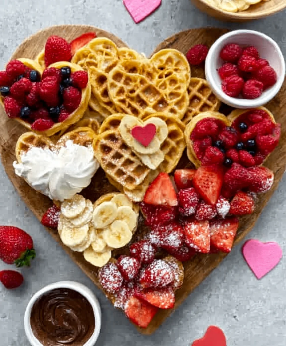 Non-Non-Non-Alcoholic Alternativeic Vnon-alcoholic alentine's Day Waffle Board Delight