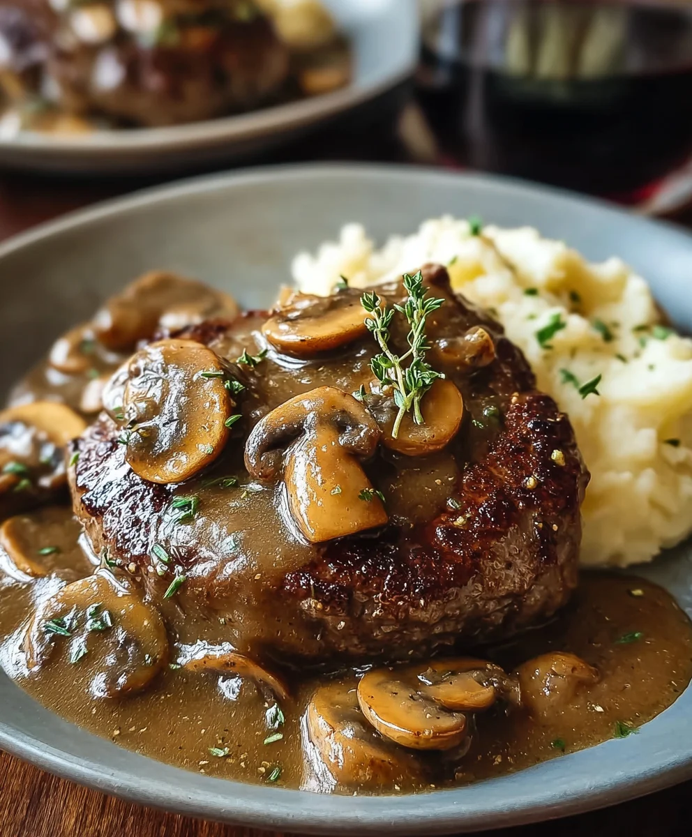 Bobby Flay's Beef Salisbury Steak Mushroom Gravy