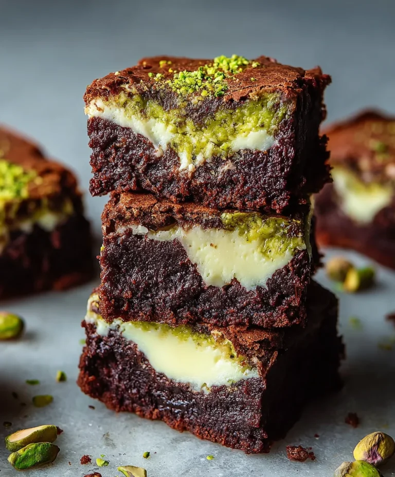 Pistachio Cheesecake Brownies-Decadent Dessert Bliss
