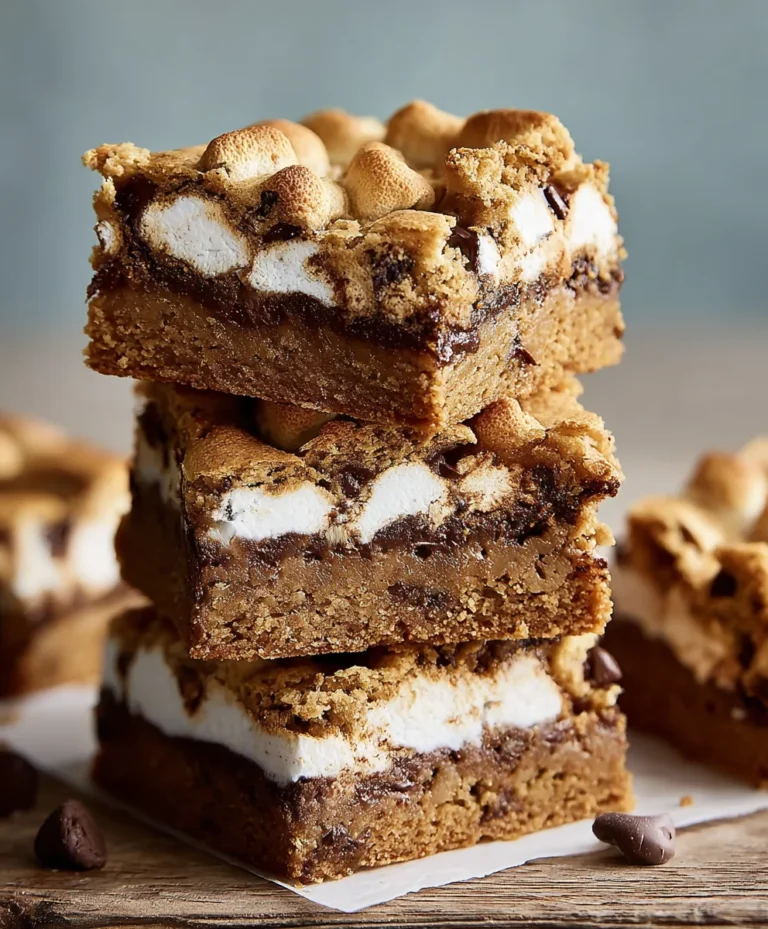 Peanut Butter Smores Blondies-Easy Delicious Recipe