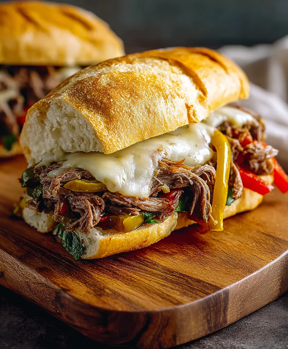 Cheesy Italian Beef Sandwiches-Easy Recipe