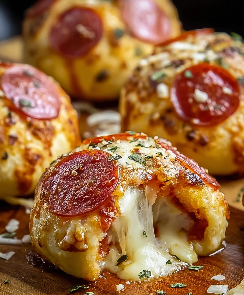 Cheesy Beef Beef Pepperoni Pizza Bombs - Easy Recipe