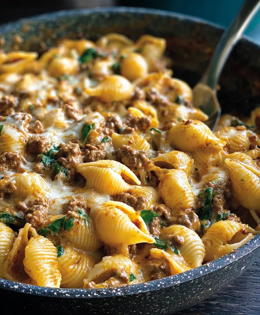 Creamy Beef and Shells-Easy Comfort Food Dinner