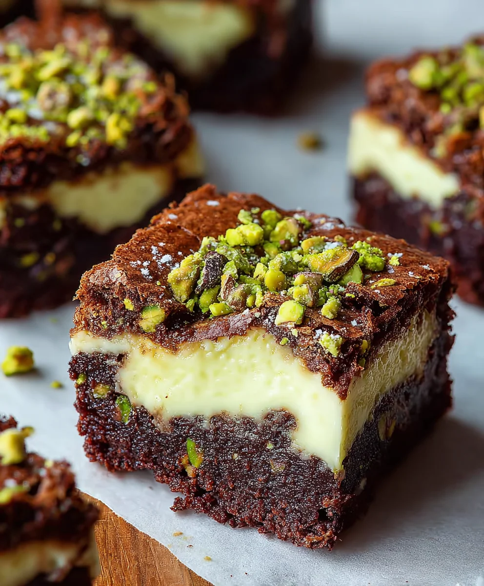 Pistachio Cheesecake Brownies-Decadent Dessert Bliss