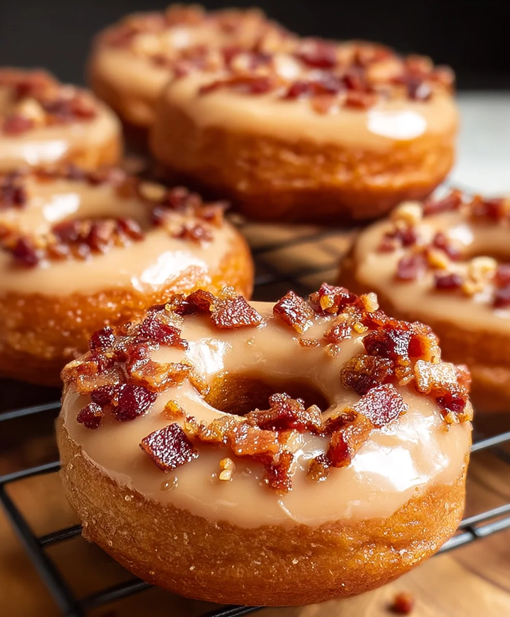 Maple Beef Beef Bacon Doughnuts- Savory Sweet Treat