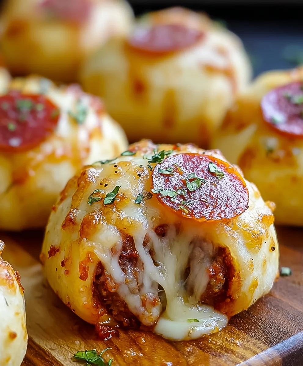 Cheesy Beef Beef Pepperoni Pizza Bombs - Easy Recipe