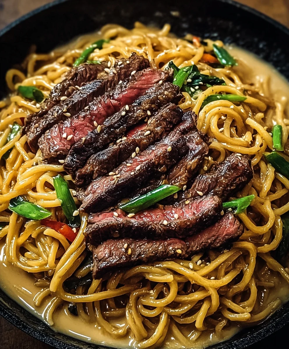 Garlic Butter Steak Noodles- Lightning Fast Recipe