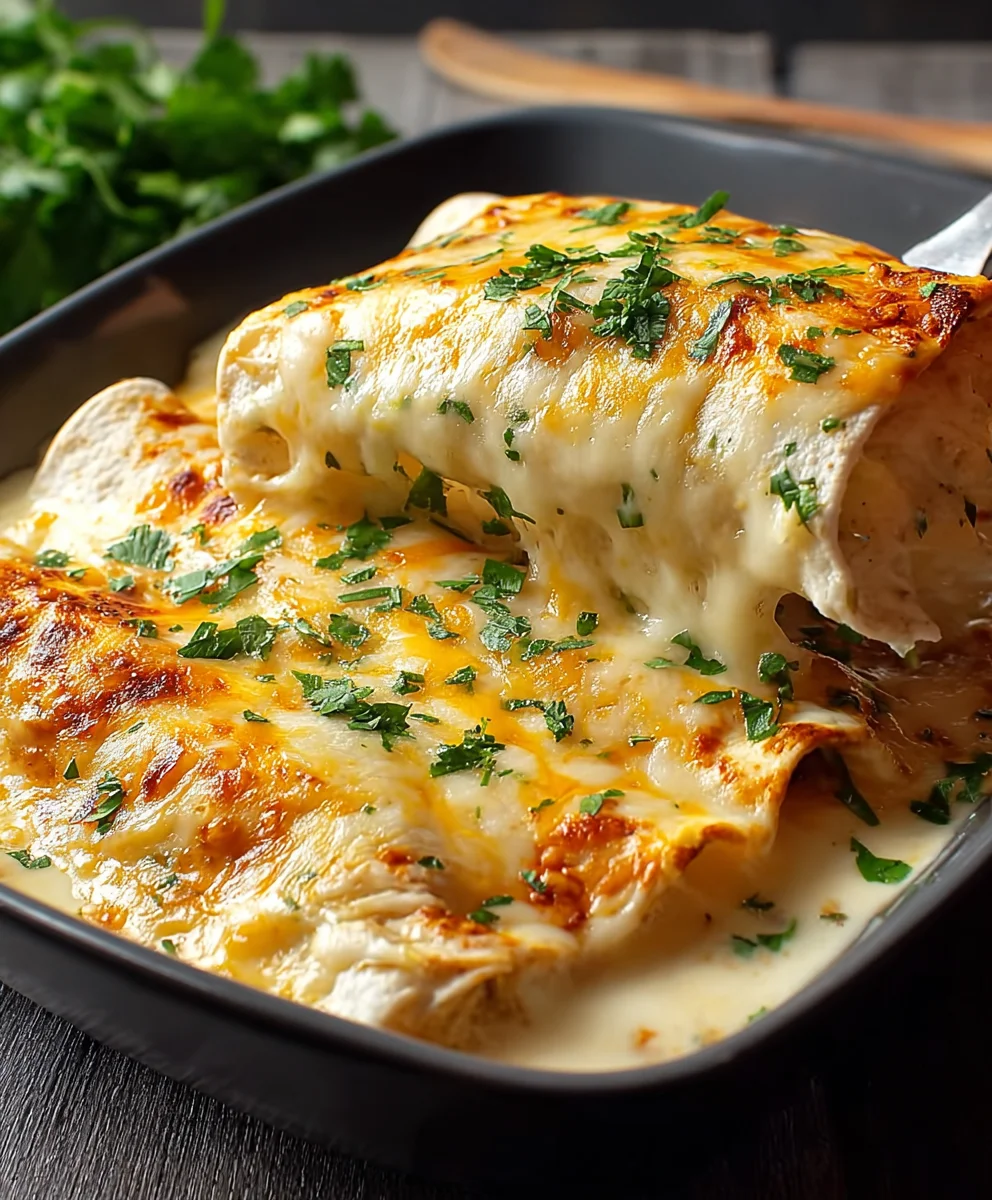 Easy White Chicken Enchiladas-Quick & Creamy Recipe