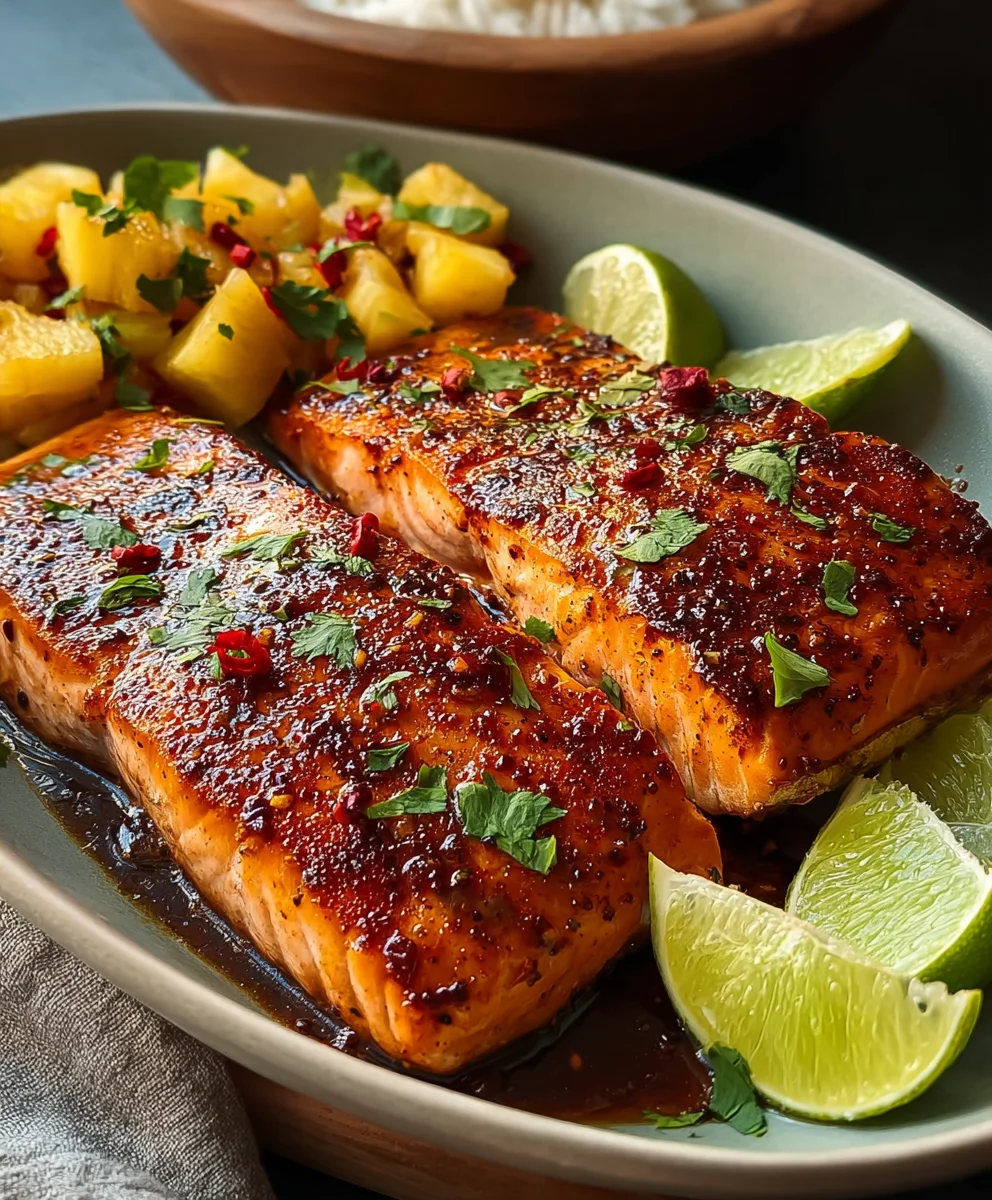 Spicy Pineapple Chipotle Salmon Recipe