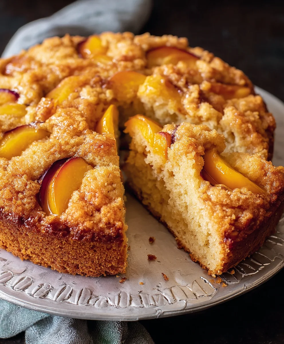 Vegan Peach Coffee Cake-Moist & Delicious Recipe