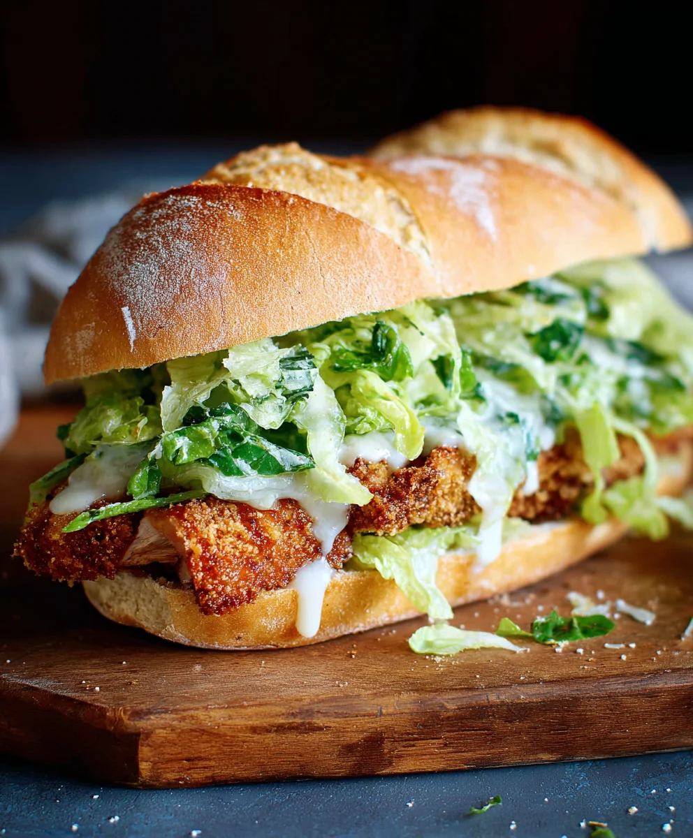 Crispy Chicken Caesar Sandwich- Easy & Delicious Recipe