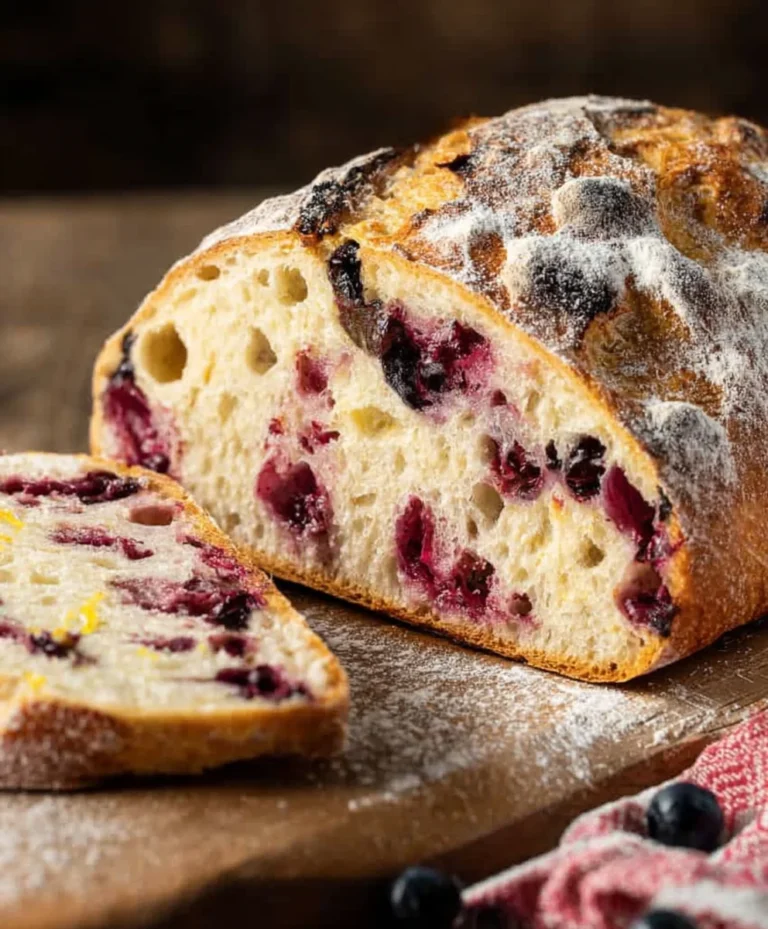 Lemon Blueberry Sourdough Bread-Easy Recipe