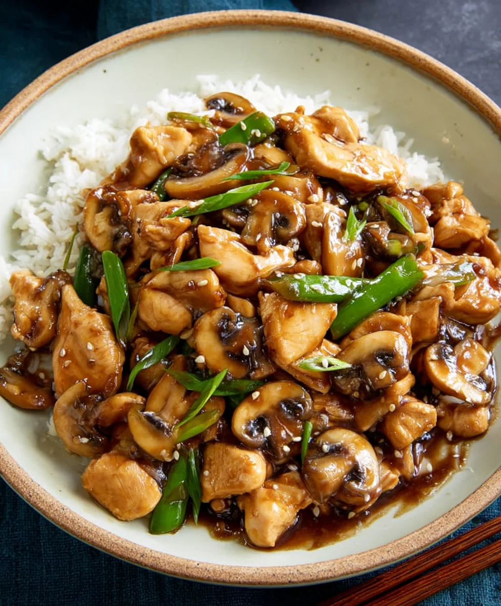 Chinese Chicken Mushroom Stir Fry - Easy Takeout Style Recipe