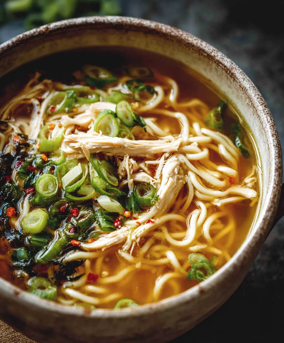 Gin Extract Scallion Chicken Noodle Soup - Aromatic Delight