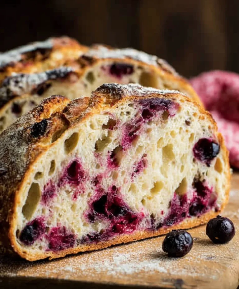 Blueberry Lemon Sourdough Bread-Tangy Sweet Loaf