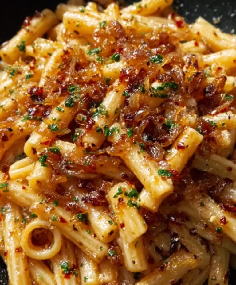 Caramelized Onion Pasta Chili Oil Sweet Spicy