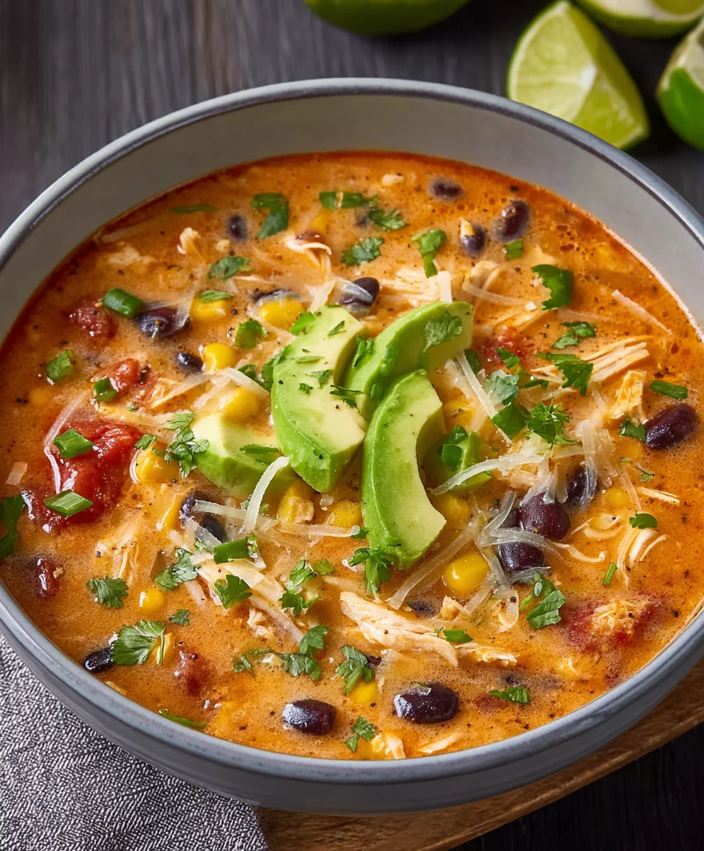 Easy Creamy Chicken Enchilada Soup Recipe